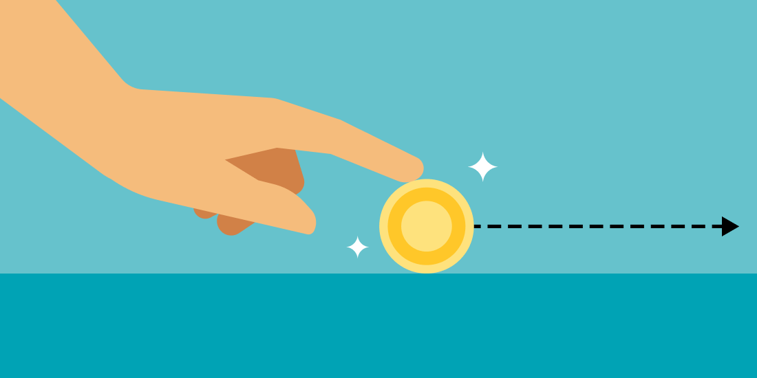 illustration of finger rolling coin